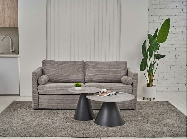 Комплект журнальних столів Vetro Mebel CT-40 Рокко ребекка грей-чорний-1