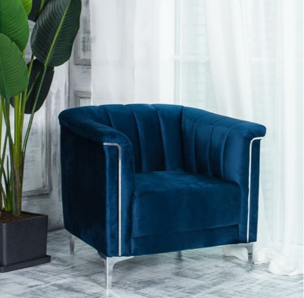 Крісло Vetro Mebel Джованні Індіго-срібло-0