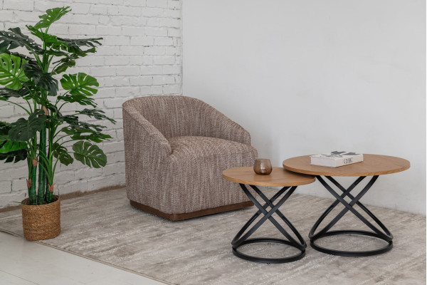 Поворотне крісло Vetro Mebel Тіволі Теплий каштан-1