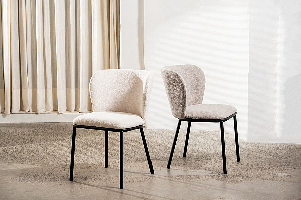 Стілець Vetro Mebel M-140 Айворі Тканина Букле-5