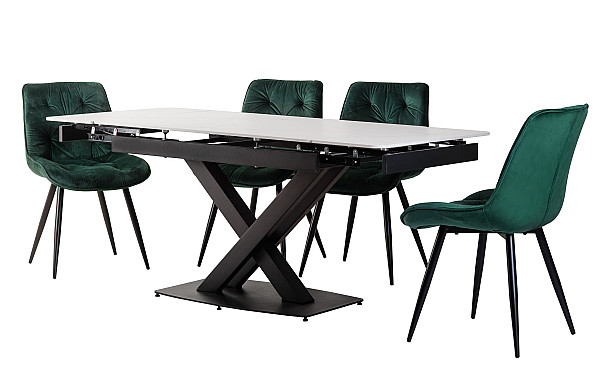 Стул Vetro Mebel M-48 Изумрудный-черный велюр-5