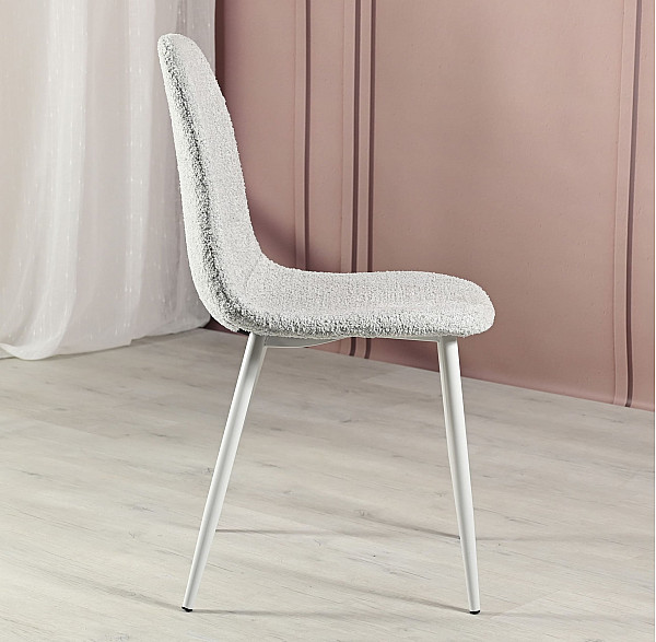 Стілець Vetro Mebel N-160 Айворі букле/білий-3