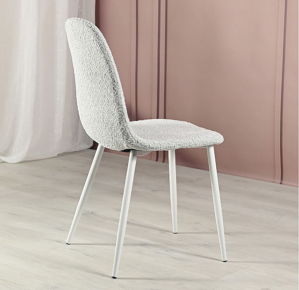 Стілець Vetro Mebel N-160 Айворі букле/білий-4