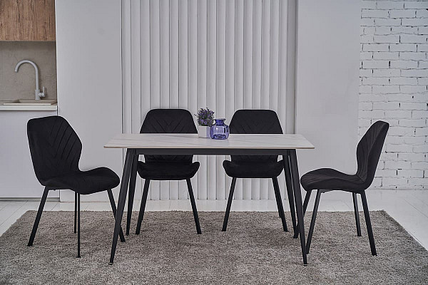 Стул Vetro Mebel N-54 Черный велюр-черный-1