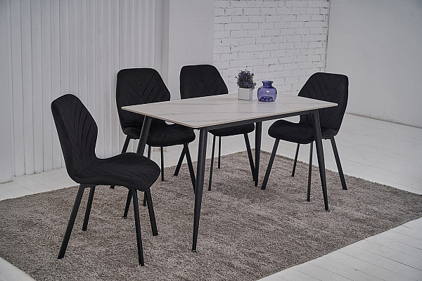 Стул Vetro Mebel N-54 Черный велюр-черный-2