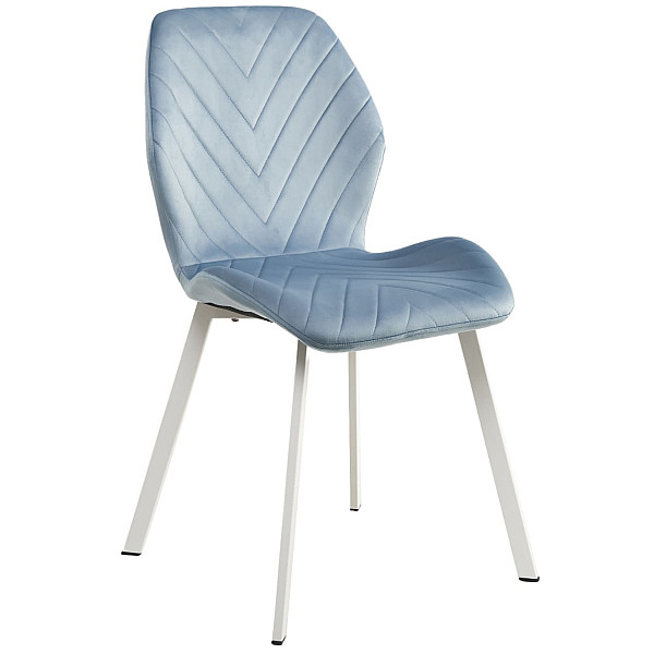 Стілець Vetro Mebel N-54 Блакитний топаз велюр-білий-0