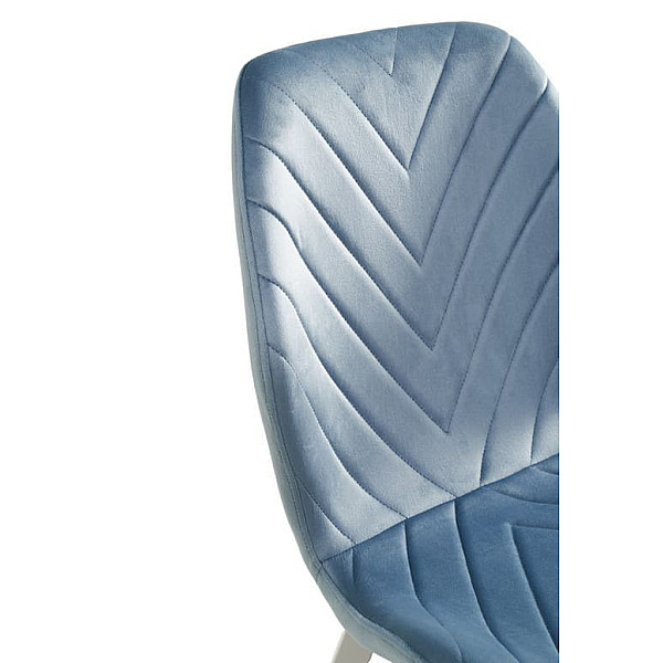 Стілець Vetro Mebel N-54 Блакитний топаз велюр-білий-9