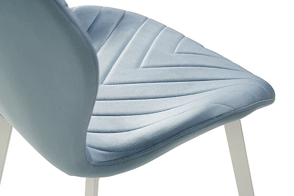 Стілець Vetro Mebel N-54 Блакитний топаз велюр-білий-11