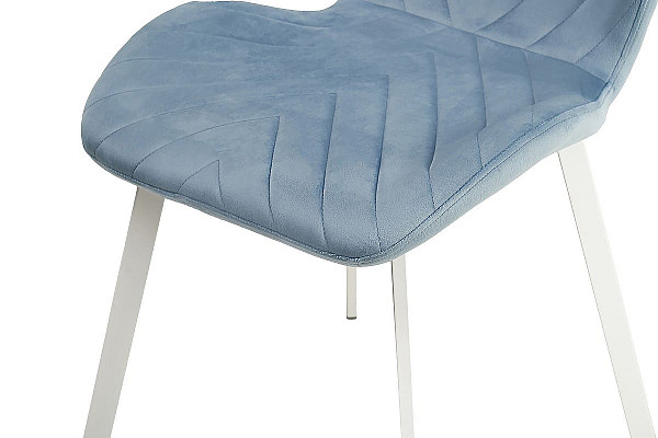 Стілець Vetro Mebel N-54 Блакитний топаз велюр-білий-10