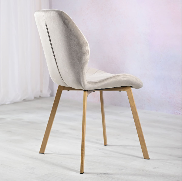 Стілець Vetro Mebel N-54 Капучино велюр-дуб-4