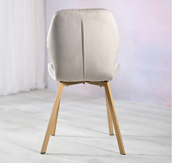 Стілець Vetro Mebel N-54 Капучино велюр-дуб-5