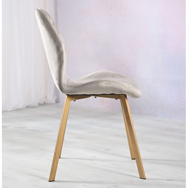 Стілець Vetro Mebel N-54 Капучино велюр-дуб-3