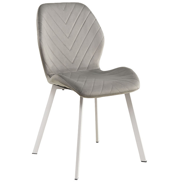 Стілець Vetro Mebel N-54 Світло-сірий велюр-білий-0