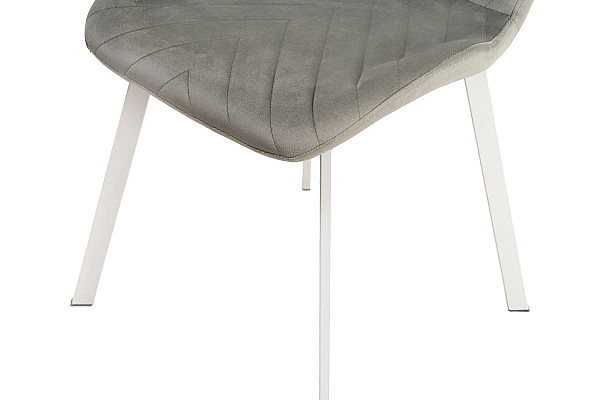 Стілець Vetro Mebel N-54 Світло-сірий велюр-білий-12