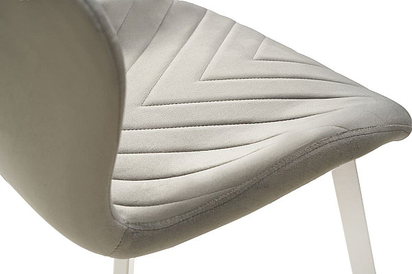 Стілець Vetro Mebel N-54 Світло-сірий велюр-білий-11