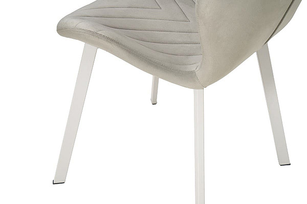 Стілець Vetro Mebel N-54 Світло-сірий велюр-білий-13