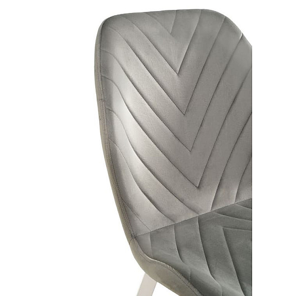 Стілець Vetro Mebel N-54 Світло-сірий велюр-білий-10