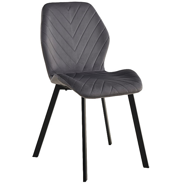 Стул Vetro Mebel N-54 Темно-серый велюр-черный-0
