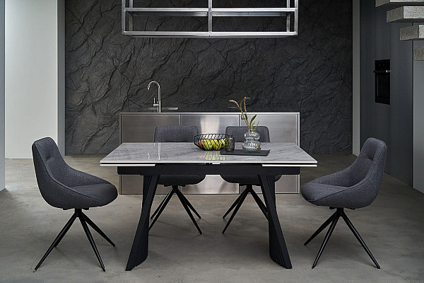 Стул поворотный Vetro Mebel R-105 Пепельный-черный ткань-1