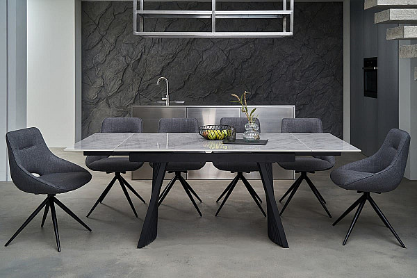 Стул поворотный Vetro Mebel R-105 Пепельный-черный ткань-2