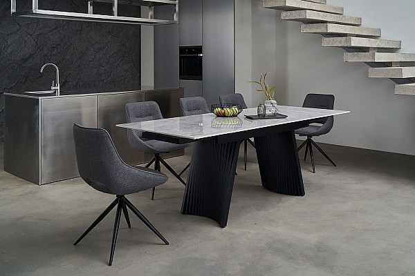 Стул поворотный Vetro Mebel R-105 Пепельный-черный ткань-3