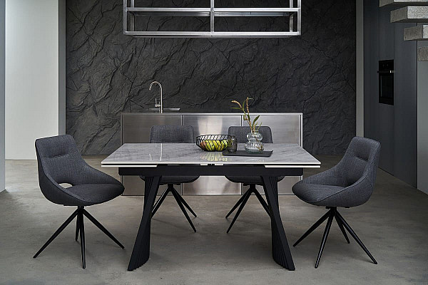 Стул поворотный Vetro Mebel R-105 Пепельный-черный ткань-4