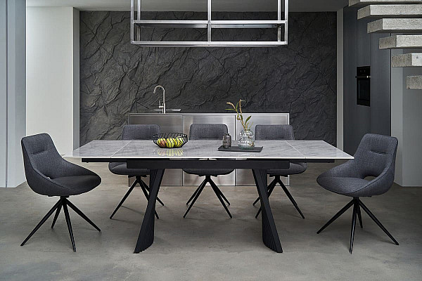 Стул поворотный Vetro Mebel R-105 Пепельный-черный ткань-5