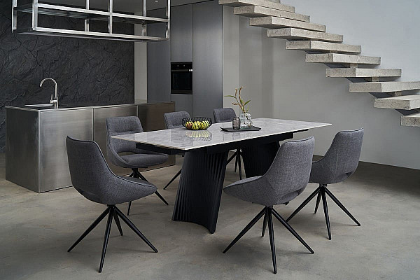 Стул поворотный Vetro Mebel R-105 Пепельный-черный ткань-6