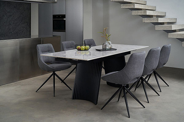 Стул поворотный Vetro Mebel R-105 Пепельный-черный ткань-9