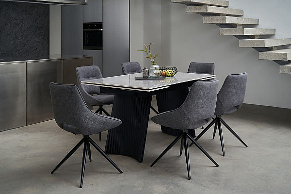 Стул поворотный Vetro Mebel R-105 Пепельный-черный ткань-8