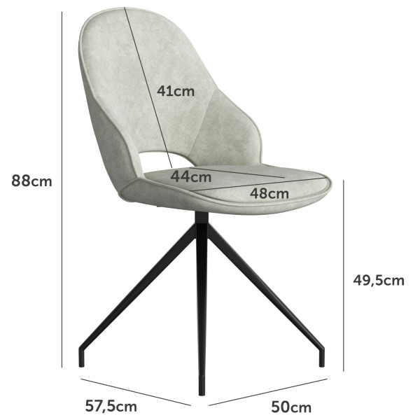 Стул поворотный Vetro Mebel R-110 Жареный миндаль-черный ткань-14