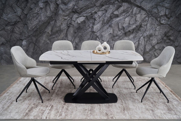 Стул поворотный Vetro Mebel R-110 Жареный миндаль-черный ткань-1