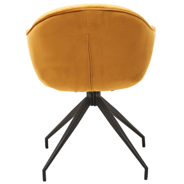 Стул поворотный Vetro Mebel R-145 Горчичный-черный ткань велюр-4