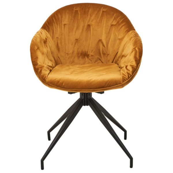 Стул поворотный Vetro Mebel R-145 Горчичный-черный ткань велюр-1