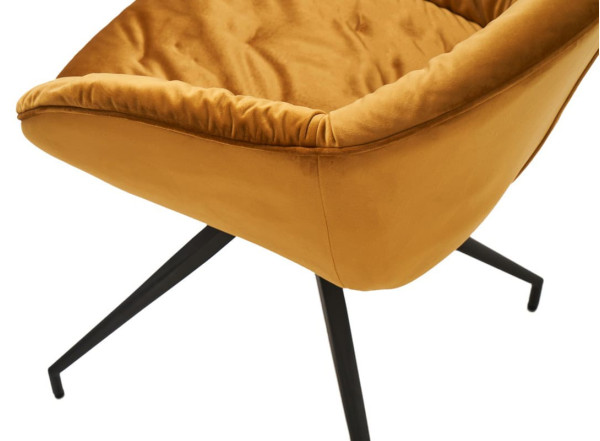 Стул поворотный Vetro Mebel R-145 Горчичный-черный ткань велюр-9