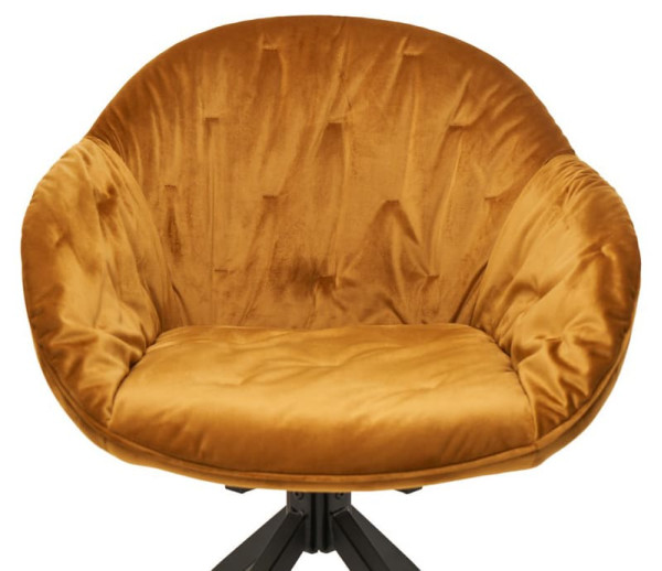 Стул поворотный Vetro Mebel R-145 Горчичный-черный ткань велюр-5