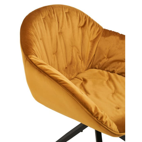 Стул поворотный Vetro Mebel R-145 Горчичный-черный ткань велюр-6