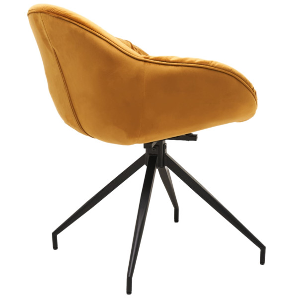 Стул поворотный Vetro Mebel R-145 Горчичный-черный ткань велюр-3