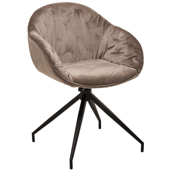 Стілець поворотний Vetro Mebel R-145 Капучіно-чорний тканина велюр-0