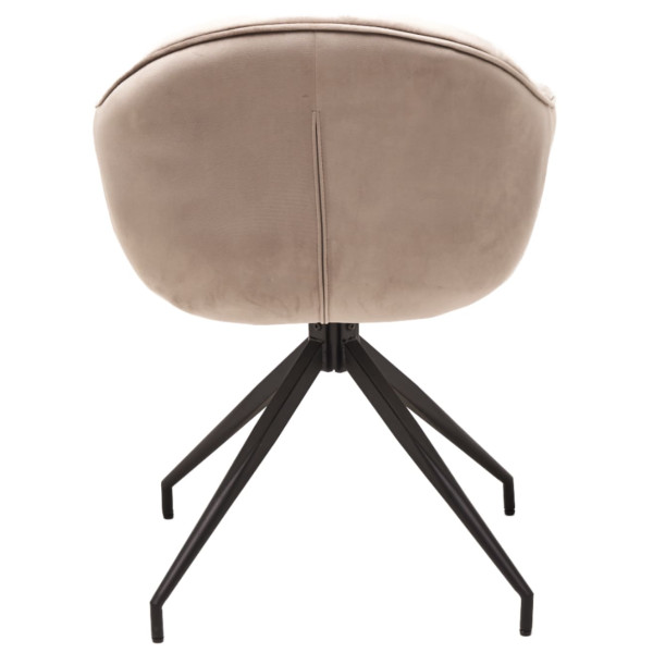 Стілець поворотний Vetro Mebel R-145 Капучіно-чорний тканина велюр-5