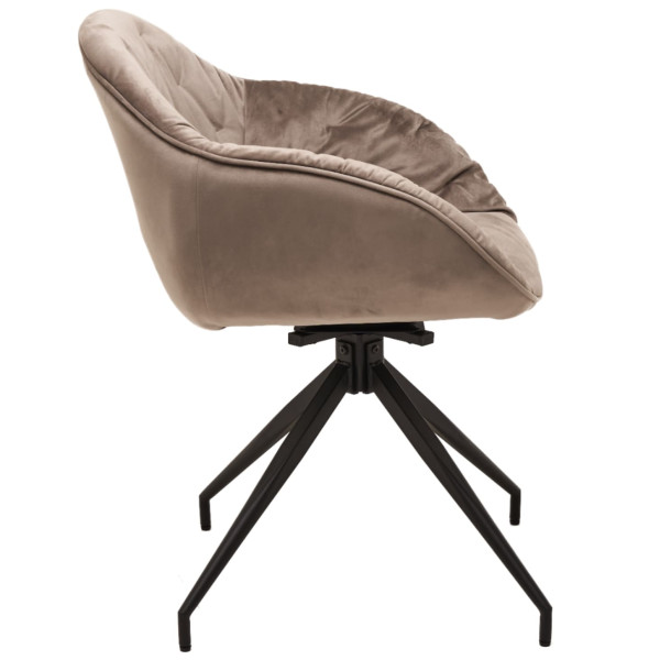 Стілець поворотний Vetro Mebel R-145 Капучіно-чорний тканина велюр-3