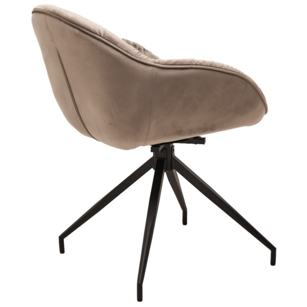 Стілець поворотний Vetro Mebel R-145 Капучіно-чорний тканина велюр-4