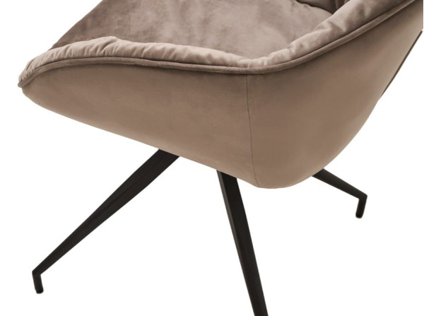 Стілець поворотний Vetro Mebel R-145 Капучіно-чорний тканина велюр-10