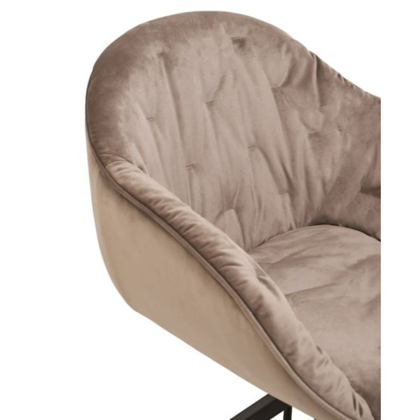 Стілець поворотний Vetro Mebel R-145 Капучіно-чорний тканина велюр-7