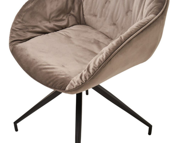 Стілець поворотний Vetro Mebel R-145 Капучіно-чорний тканина велюр-9