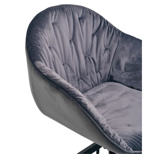 Стілець поворотний Vetro Mebel R-145 Сірий-чорний тканина велюр-6