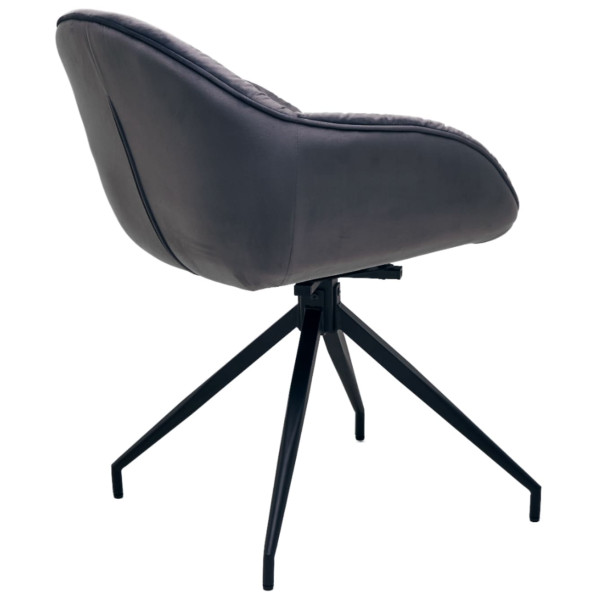 Стілець поворотний Vetro Mebel R-145 Сірий-чорний тканина велюр-3