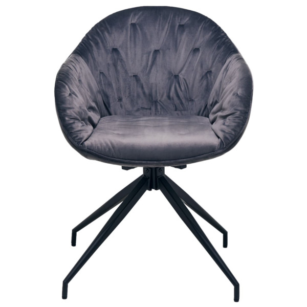 Стілець поворотний Vetro Mebel R-145 Сірий-чорний тканина велюр-1