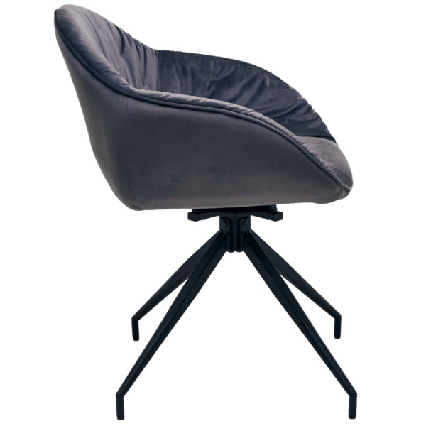 Стілець поворотний Vetro Mebel R-145 Сірий-чорний тканина велюр-2