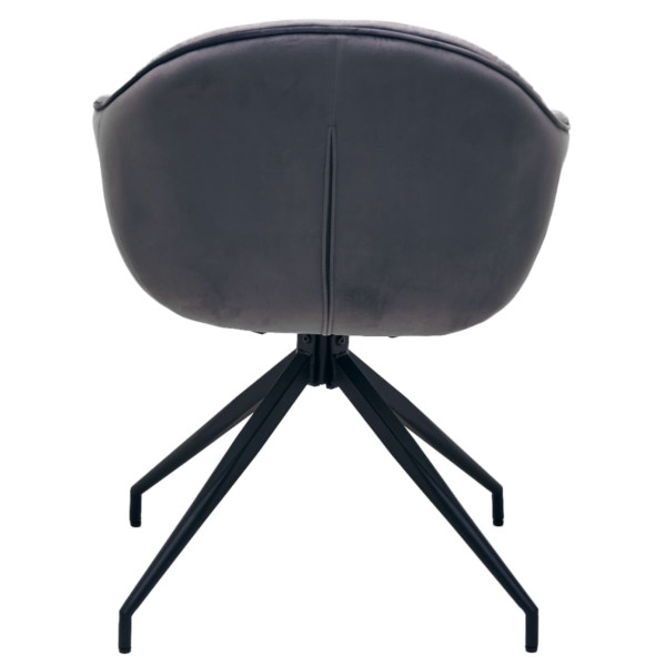 Стілець поворотний Vetro Mebel R-145 Сірий-чорний тканина велюр-4